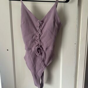 Emory Park Lavender Lace-Up Kids Bodysuit